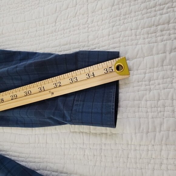 Calvin Klein Men's Large Button-Up Shirt Blue Plaid Slim Fit Long Sleeve EUC LN - Picture 13 of 14